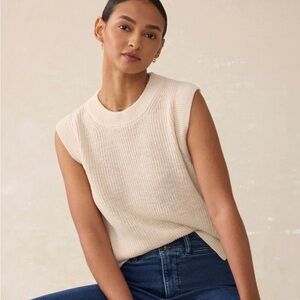 Faherty Miramar Linen Sweater Tank in Summer Sand